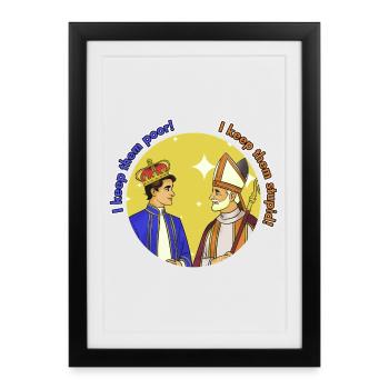 King and Bishop: Wealth vs Poverty - Framed poster (27 × 37 cm) - black - Front