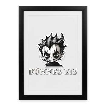 Glace fine, mauvais caractère - Affiche encadrée (27 × 37 cm) - noir - Devant