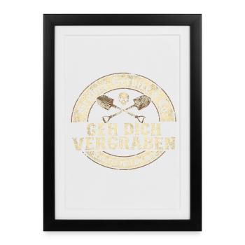 Va enterrer ton Grave Service Humour - Affiche encadrée (27 × 37 cm) - noir - Devant