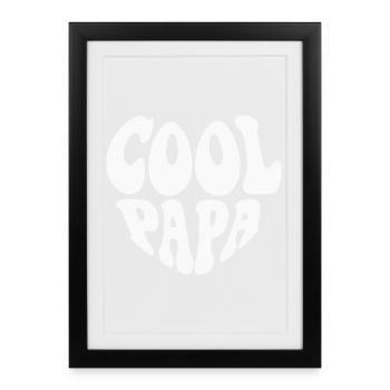 Cool Papa Heart Logo - Customizable color - Framed poster (27 × 37 cm) - black - Front