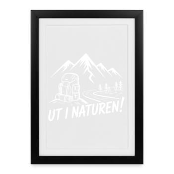Backpacking in the mountains – Out in nature! - Framed poster (27 × 37 cm) - black - Front