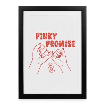 Pinky Promise – Love Statement Shirt - Framed poster (27 × 37 cm) - black - Front