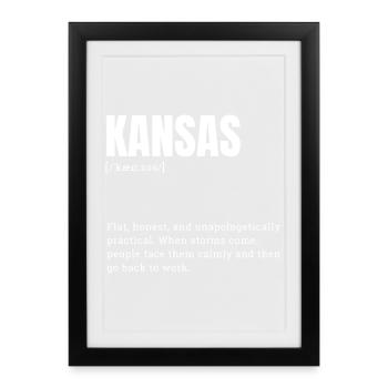 Kansas Resilience in Bold Typography - Framed poster (27 × 37 cm) - black - Front