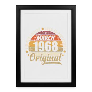 58. Anniversaire 58 Années Série Limitée Mars 1968 - Affiche encadrée (27 × 37 cm) - noir - Devant