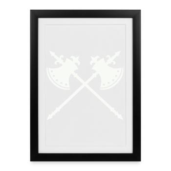 Crossing War Axes - Framed poster (27 × 37 cm) - black - Front