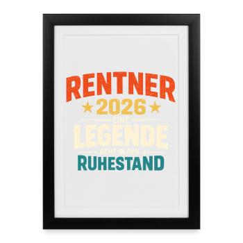 Cadeau d’adieu pour la retraite Légende 2026 - Affiche encadrée (27 × 37 cm) - noir - Devant