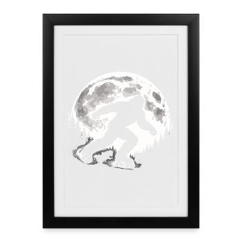 Bigfoot Roller Skater - Framed poster (27 × 37 cm) - black - Front