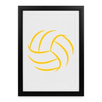 Volleyball Ballsport Geschenkidee - Gerahmtes Poster (27 × 37 cm) - Schwarz - Vorne