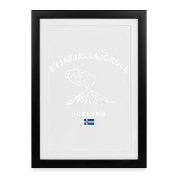 Eyjafjallajökull Volcano Iceland - Framed poster (27 × 37 cm) - black - Front