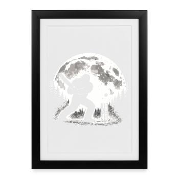 Jouer au cricket Bigfoot - Affiche encadrée (27 × 37 cm) - noir - Devant