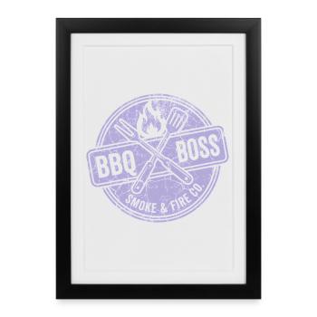 Sweat à capuche barbecue, sac, t-shirt cadeau - Affiche encadrée (27 × 37 cm) - noir - Devant