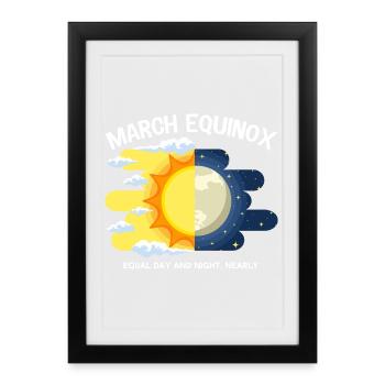 Équinoxe de mars Jour et nuit Ostara - Affiche encadrée (27 × 37 cm) - noir - Devant