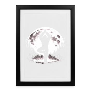 Posture de yoga du Bigfoot - Affiche encadrée (27 × 37 cm) - noir - Devant
