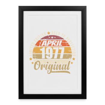 Cadeau D'anniversaire Avril 1977 - Affiche encadrée (27 × 37 cm) - noir - Devant