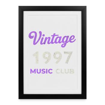 Vintage 1997 Music Club Année de naissance rétro Vintage - Affiche encadrée (27 × 37 cm) - noir - Devant