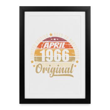 Cadeau D'anniversaire Avril 1966 - Affiche encadrée (27 × 37 cm) - noir - Devant