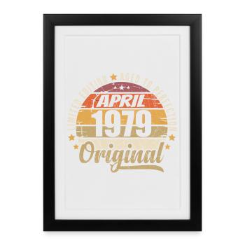 Cadeau D'anniversaire Avril 1979 - Affiche encadrée (27 × 37 cm) - noir - Devant