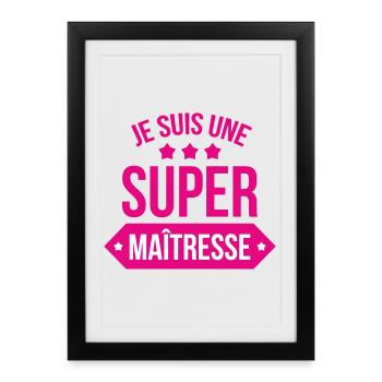 Super Maîtresse : L'Héroïne de l'École Primaire ! - Affiche encadrée (27 × 37 cm) - noir - Devant