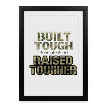Maman d’armée construite dur élevé plus dur - Affiche encadrée (27 × 37 cm) - noir - Devant