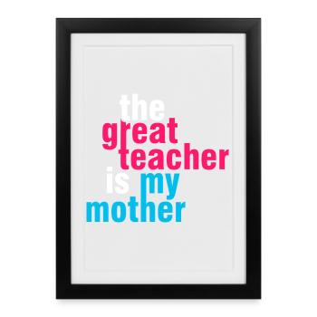 Shirt Super Teacher Mom – Idée cadeau - Affiche encadrée (27 × 37 cm) - noir - Devant
