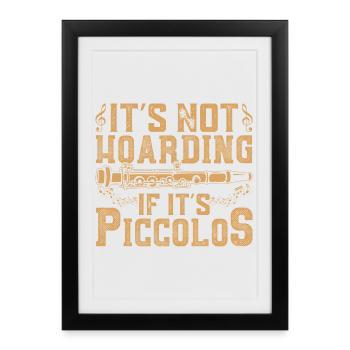  Piccolo Player Marching Band Orchestra Instrument - Framed poster (27 × 37 cm) - black - Front