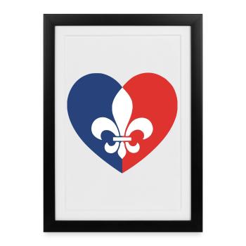 Tricolor heart and fleur-de-lis - Framed poster (27 × 37 cm) - black - Front