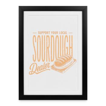 Soutenez un marchand local de levain - Affiche encadrée (27 × 37 cm) - noir - Devant