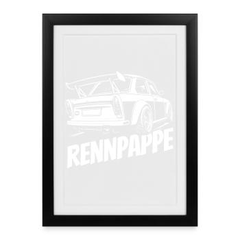 Trabi - Rennpappe aus der DDR - Gerahmtes Poster (27 × 37 cm) - Schwarz - Vorne