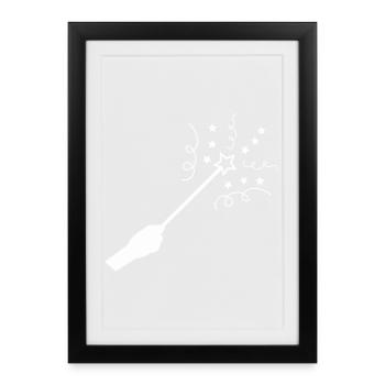 Star Magic Wand - Framed poster (27 × 37 cm) - black - Front