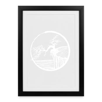 Landscape with tree on cliff edge - Framed poster (27 × 37 cm) - black - Front