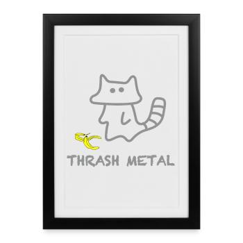 Katzengeist Banana Thrash Metal - Affiche encadrée (27 × 37 cm) - noir - Devant
