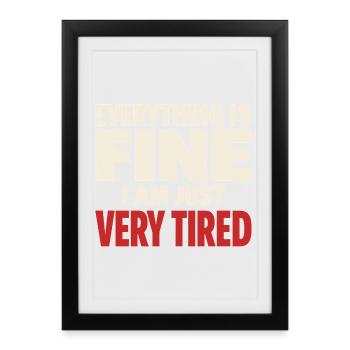 Burnt-out millennial, tired adult, - Framed poster (27 × 37 cm) - black - Front