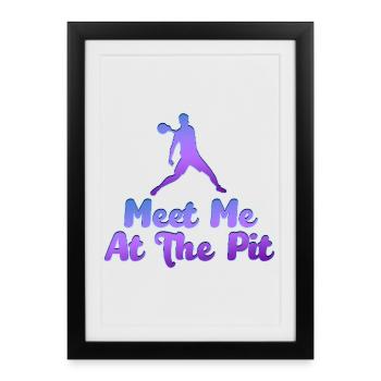 Meet Me At The Pit Basketball Tee - Framed poster (27 × 37 cm) - black - Front