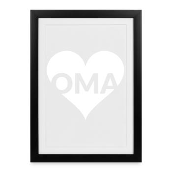 Logo de Grand-mère Cœur Design d’Amour - Affiche encadrée (27 × 37 cm) - noir - Devant