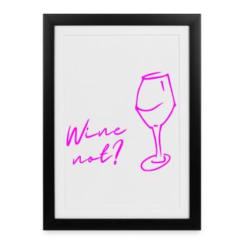 Du vin au lieu de Non, pas de vin, cadeau pour les connaisseurs ! - Affiche encadrée (27 × 37 cm) - noir - Devant