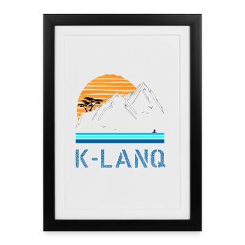  K-LANQ Calanques Marseille Outdoor Vintage - Affiche encadrée (27 × 37 cm) - noir - Devant