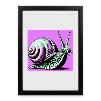 Schnecke - Gerahmtes Poster (27 × 37 cm) - Schwarz - Vorne