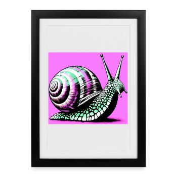 Snail - Framed poster (27 × 37 cm) - black - Front