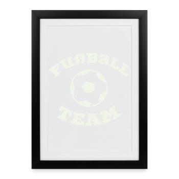 Futball Team Emblem - Gerahmtes Poster (27 × 37 cm) - Schwarz - Vorne