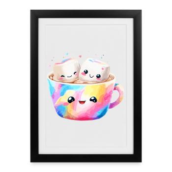 Colorful Marshmallow Coffee Mug - Framed poster (27 × 37 cm) - black - Front
