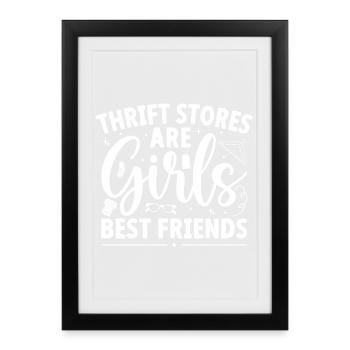 Les friperies sont les filles, meilleures amies, adorent les friperies - Affiche encadrée (27 × 37 cm) - noir - Devant