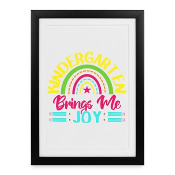 Maître de maternelle m’apporte de la joie Maître de maternelle - Affiche encadrée (27 × 37 cm) - noir - Devant
