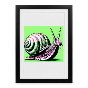 Escargot - Affiche encadrée (27 × 37 cm) - noir - Devant