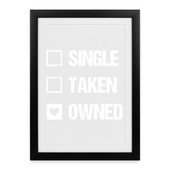 Single Taken Owned Checkmark Tee - Framed poster (27 × 37 cm) - black - Front
