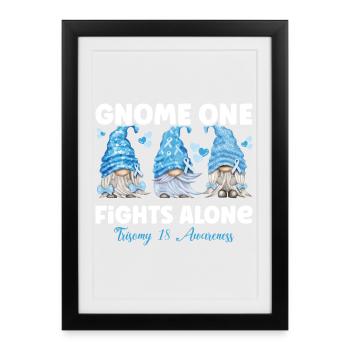 Gnome One se bat seul Trisonomie bleu clair 18 - Affiche encadrée (27 × 37 cm) - noir - Devant