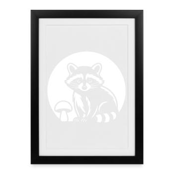 Cute Raccoon Nature Trash Panda Woodland Animal - Framed poster (27 × 37 cm) - black - Front