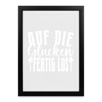 Morel mushrooms on the clucks, get set, go, mushroom hunters - Framed poster (27 × 37 cm) - black - Front
