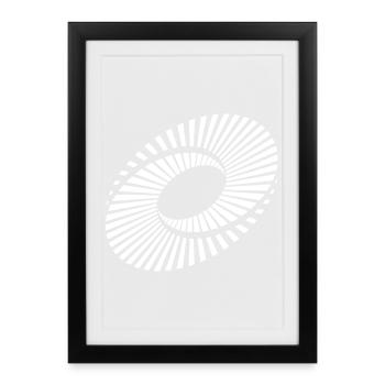 Spirale en anneau radial - Affiche encadrée (27 × 37 cm) - noir - Devant