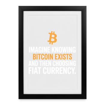 Bitcoin Imaginez savoir que Bitcoin existe crypto BTC - Affiche encadrée (27 × 37 cm) - noir - Devant