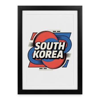 South Korea - Framed poster (27 × 37 cm) - black - Front